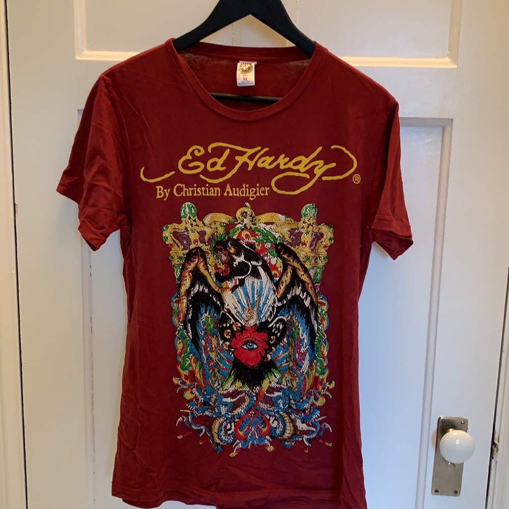 Men’s Ed Hardy T-Shirt with Swarovski Crystals